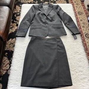 American Airlines Vtg  Dark Charcoal Stewardess Blazer and Skirt Set Uniform Sm